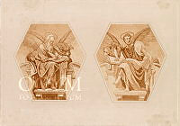 A Szent István bazilika mozaikképei (Lukács és Márk evangelista), fénymetszet a Lotz-albumban, 1899