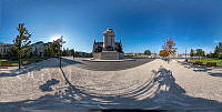 A Kossuth tér északi része és a Tisza István-emlékmű, 360 fokos panoráma felvételen, 2020
