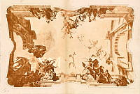 Az Igazságügyi Palota, a Kúria mennyezeti freskója, (Justitia), fénymetszet a Lotz-albumban, 1899